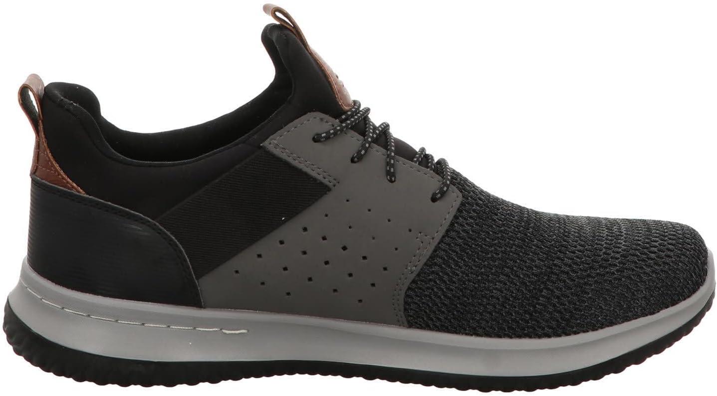 imageSkechers Mens LowTop Trainers Black Grey 105