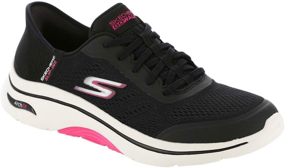 imageSkechers Womens Go Walk Arch Fit 20 Valencia Hands Free SlipinsBlackHot Pink