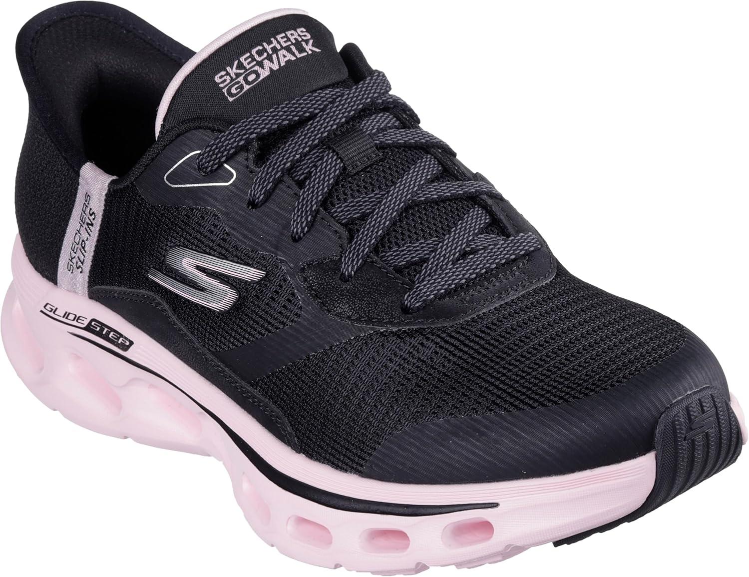 imageSkechers Womens Go Walk Glide Step 20 Belah Hands Free SlipinsBlackPink