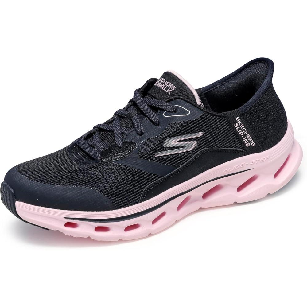 imageSkechers Womens Go Walk Glide Step 20 Belah Hands Free SlipinsBlackPink