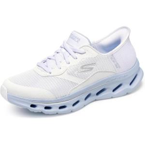 Skechers Womens Go Walk Glide Step 2.0 Belah Hands Free Slip-ins(White/Lavender)