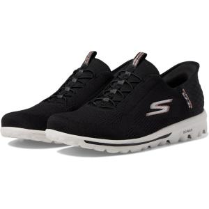 Skechers Womens Go Walk Travel Milan Hands Free Slip-ins(Black/Pink)
