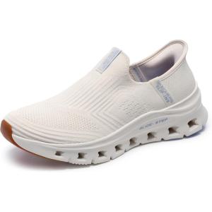 Skechers Womens Slip-ins: Glide-Step Pro – Everyday Stretch Knit Slip-on Sneakers(Natural)