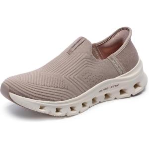 Skechers Womens Slip-ins: Glide-Step Pro – Everyday Stretch Knit Slip-on Sneakers(Tan)