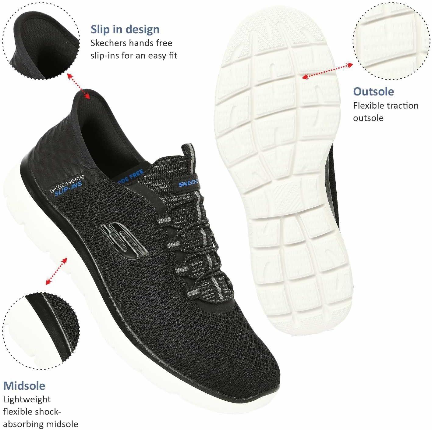 imageSkechers Mens DLux Walker Luxir Food Service ShoeBlack Mesh Trim