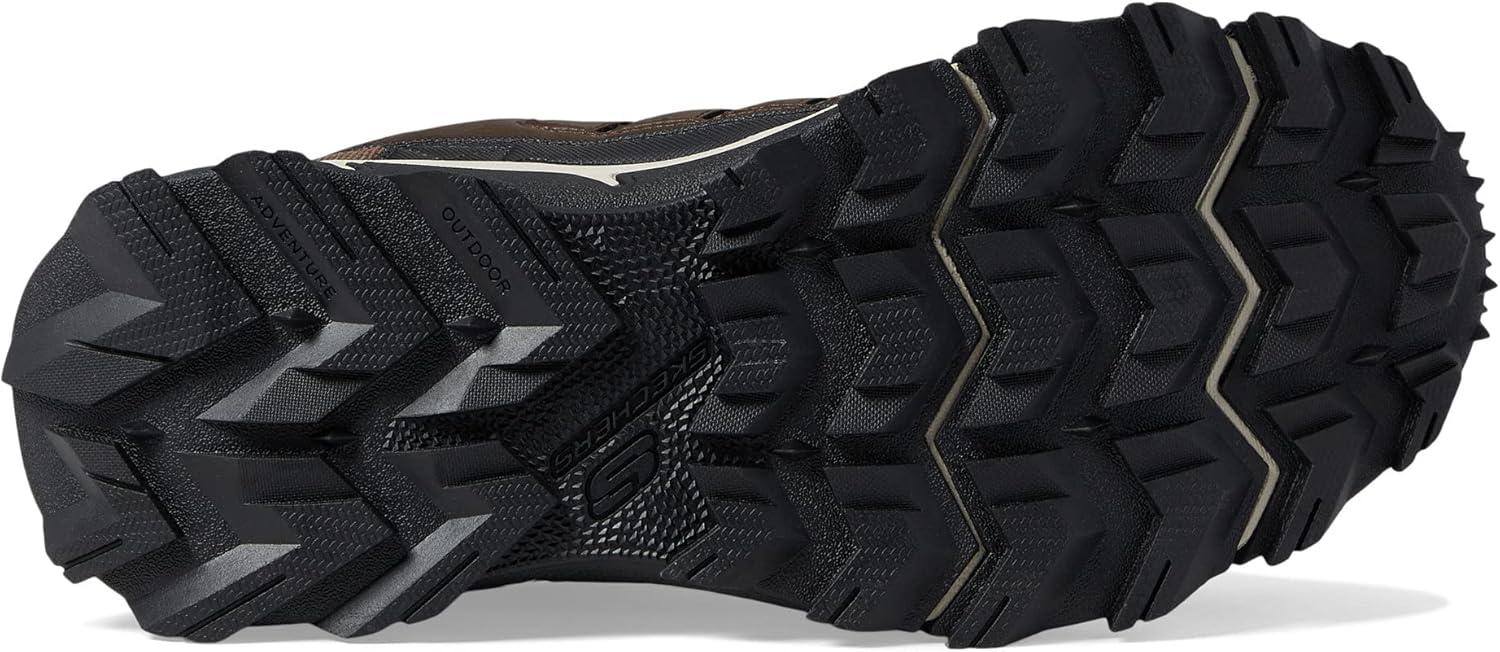 imageSkechers Mens DLux Walker Luxir Food Service ShoeBrown Leather Mesh Orange Trim