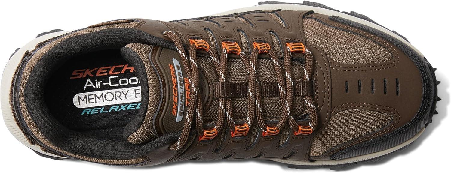imageSkechers Mens DLux Walker Luxir Food Service ShoeBrown Leather Mesh Orange Trim