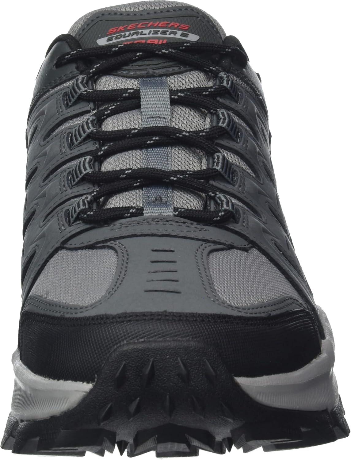 imageSkechers Mens DLux Walker Luxir Food Service ShoeCharcoal Leather Mesh Black Trim