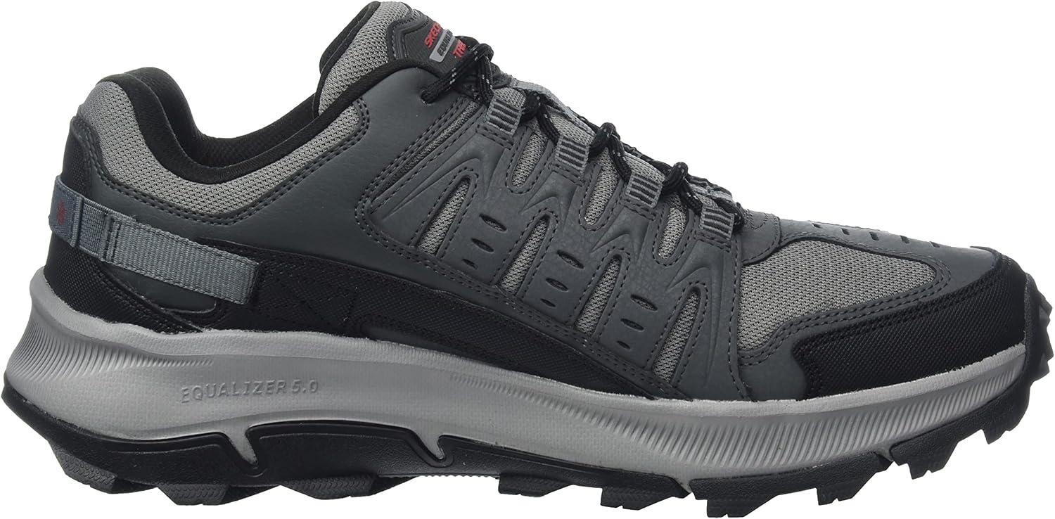 imageSkechers Mens DLux Walker Luxir Food Service ShoeCharcoal Leather Mesh Black Trim