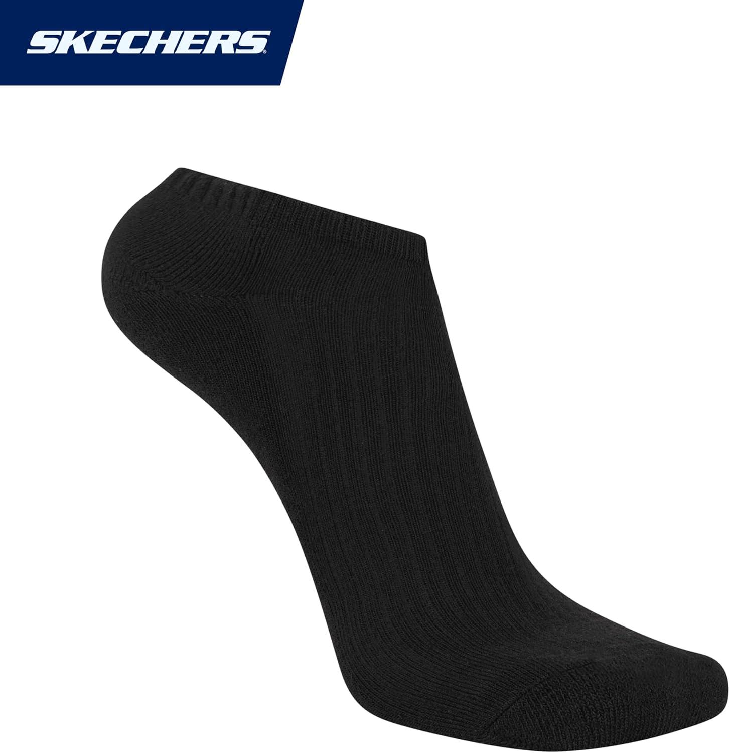 imageSkechers Mens Half Terry Low Cut Cushioned Footbed Socks 10PackBlack