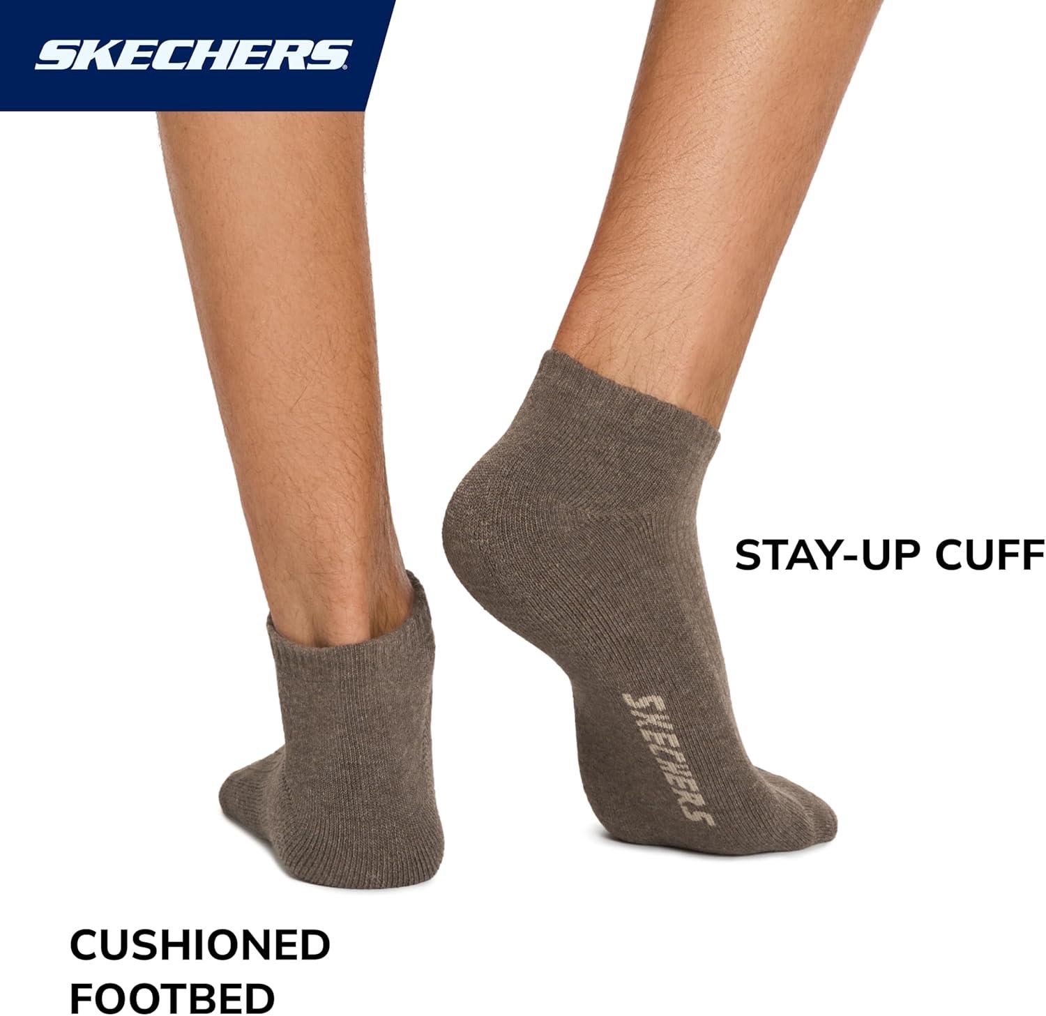 imageSkechers Mens Half Terry Low Cut Cushioned Footbed Socks 10PackIrish CreamChocolate Torte