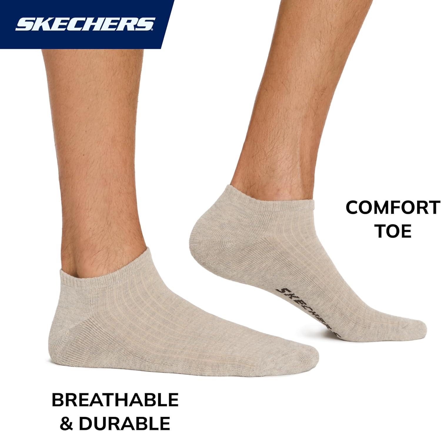 imageSkechers Mens Half Terry Low Cut Cushioned Footbed Socks 10PackIrish CreamChocolate Torte