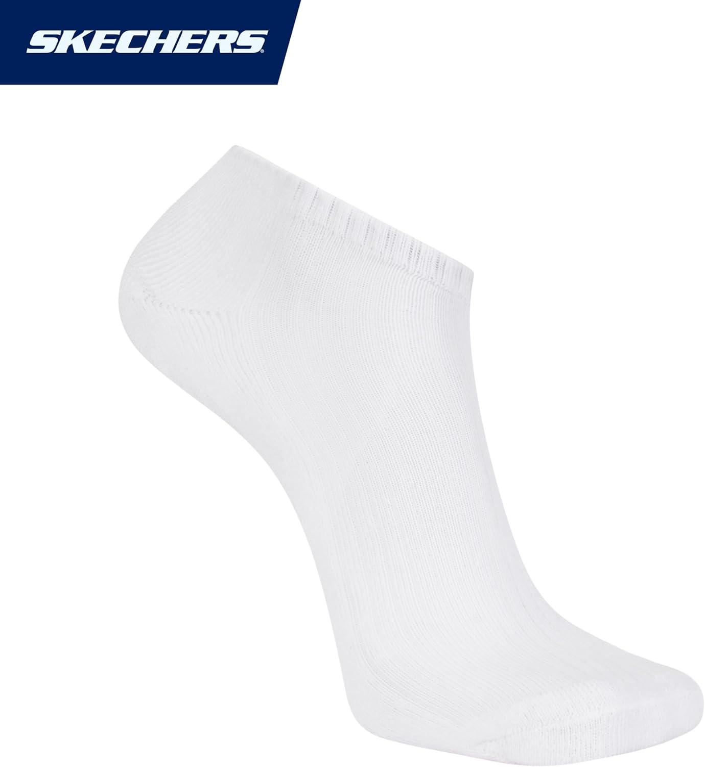 imageSkechers Mens Half Terry Low Cut Cushioned Footbed Socks 10PackWhiteSteel GrayBlack