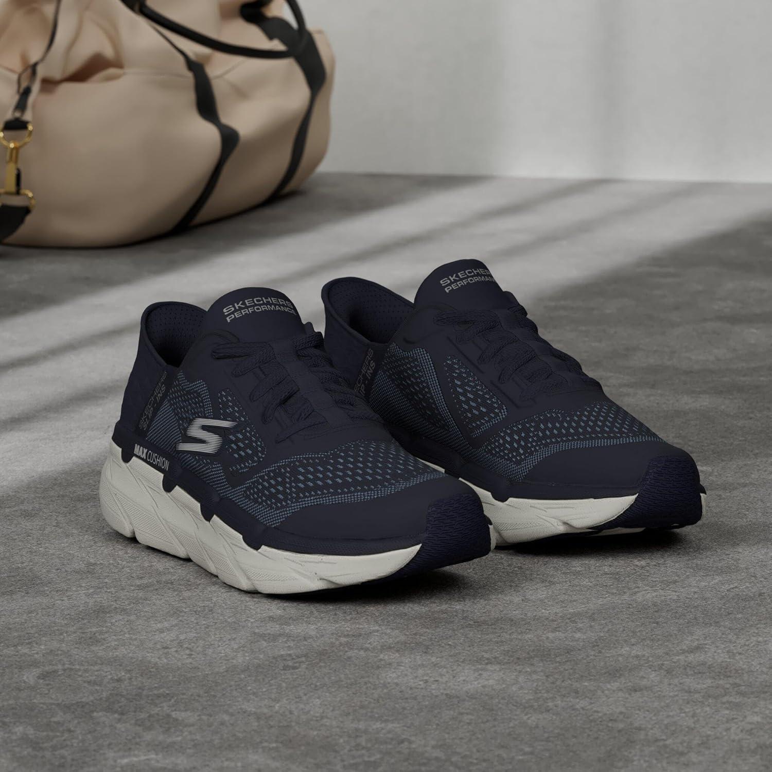 imageSkechers Mens Max Cushioning Slipins Athletic Workout Running Walking Shoes with Memory FoamNavy