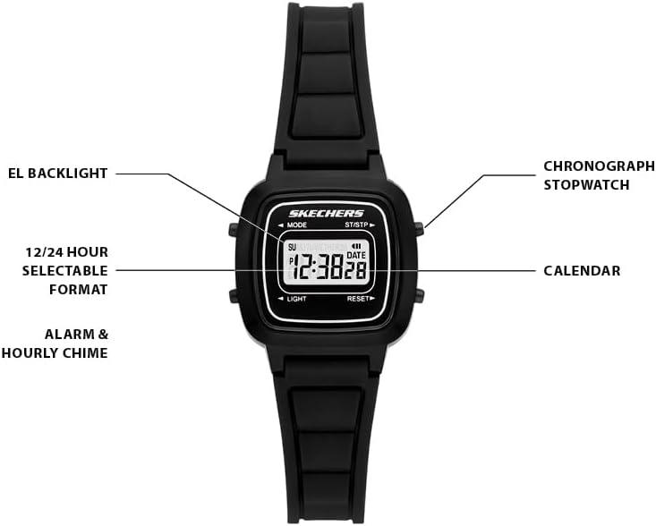 imageSkechers Silicone Sports Digital Watch for WomenBlack
