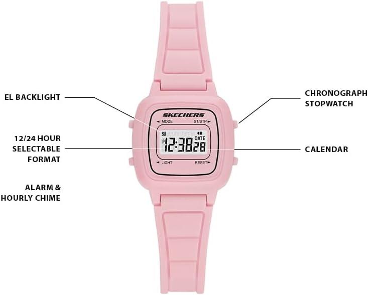 imageSkechers Silicone Sports Digital Watch for WomenLight Pink