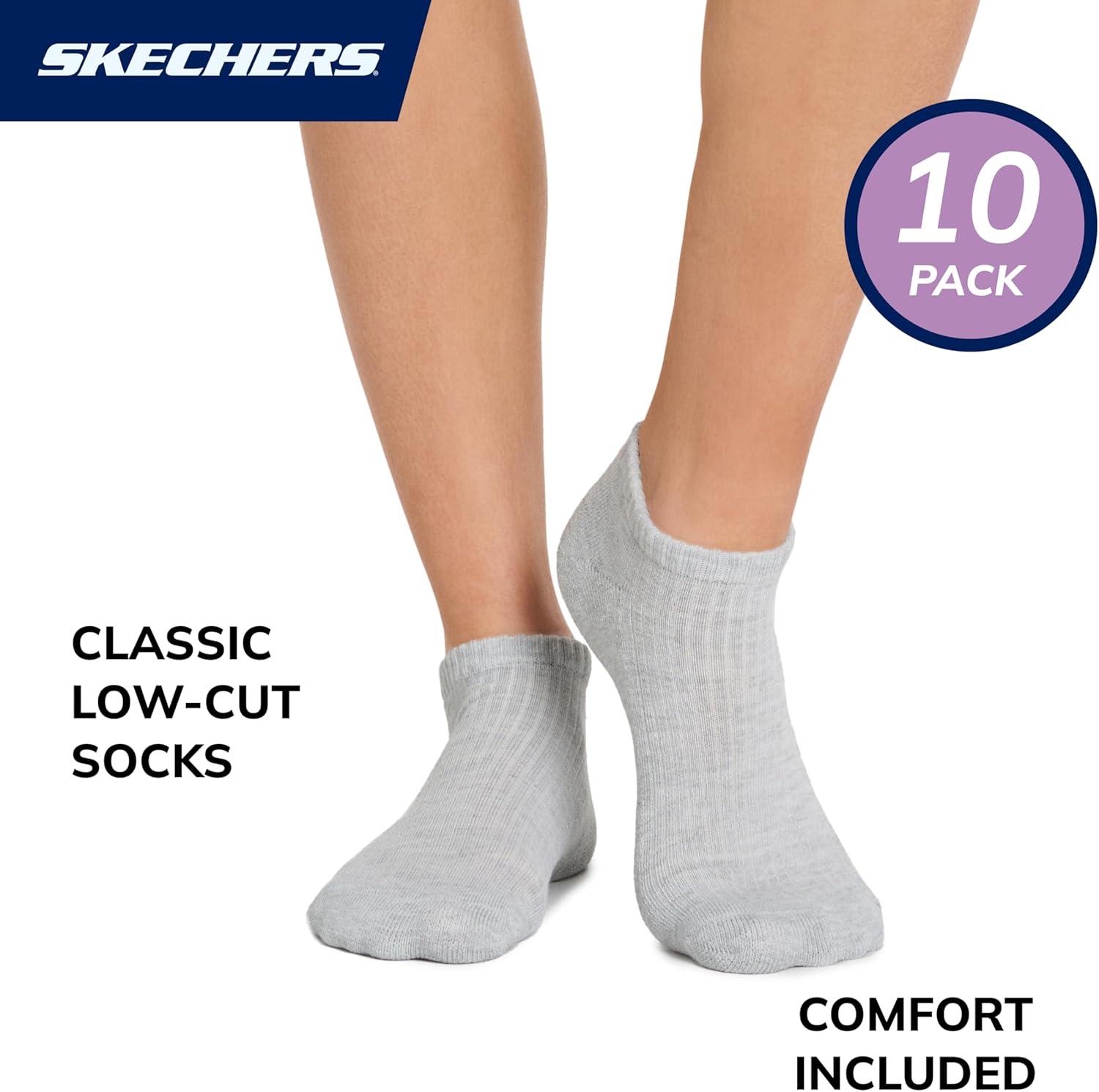 imageSkechers Womens Half Terry Classic Low Cut Socks 10PackPink Heather Multi