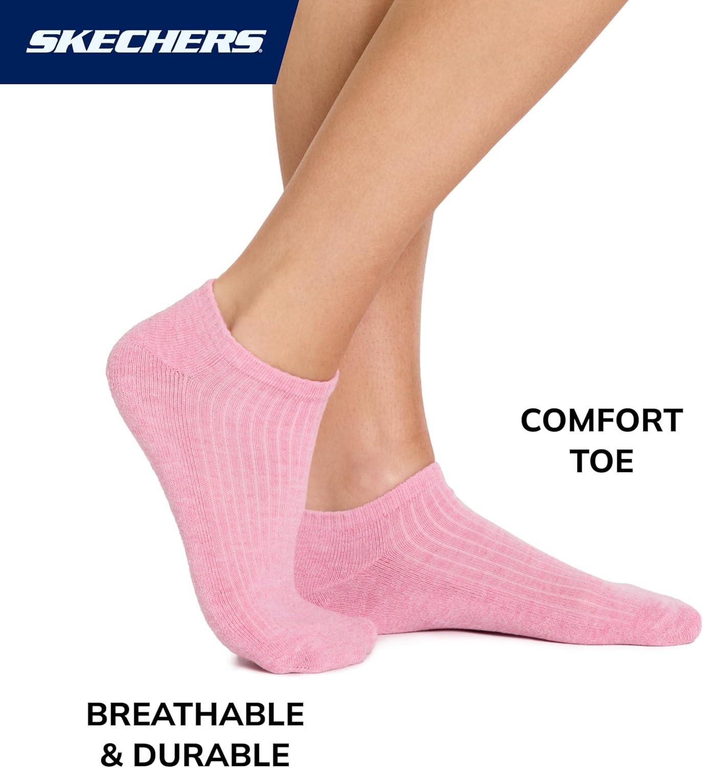 imageSkechers Womens Half Terry Classic Low Cut Socks 10PackPink Heather Multi