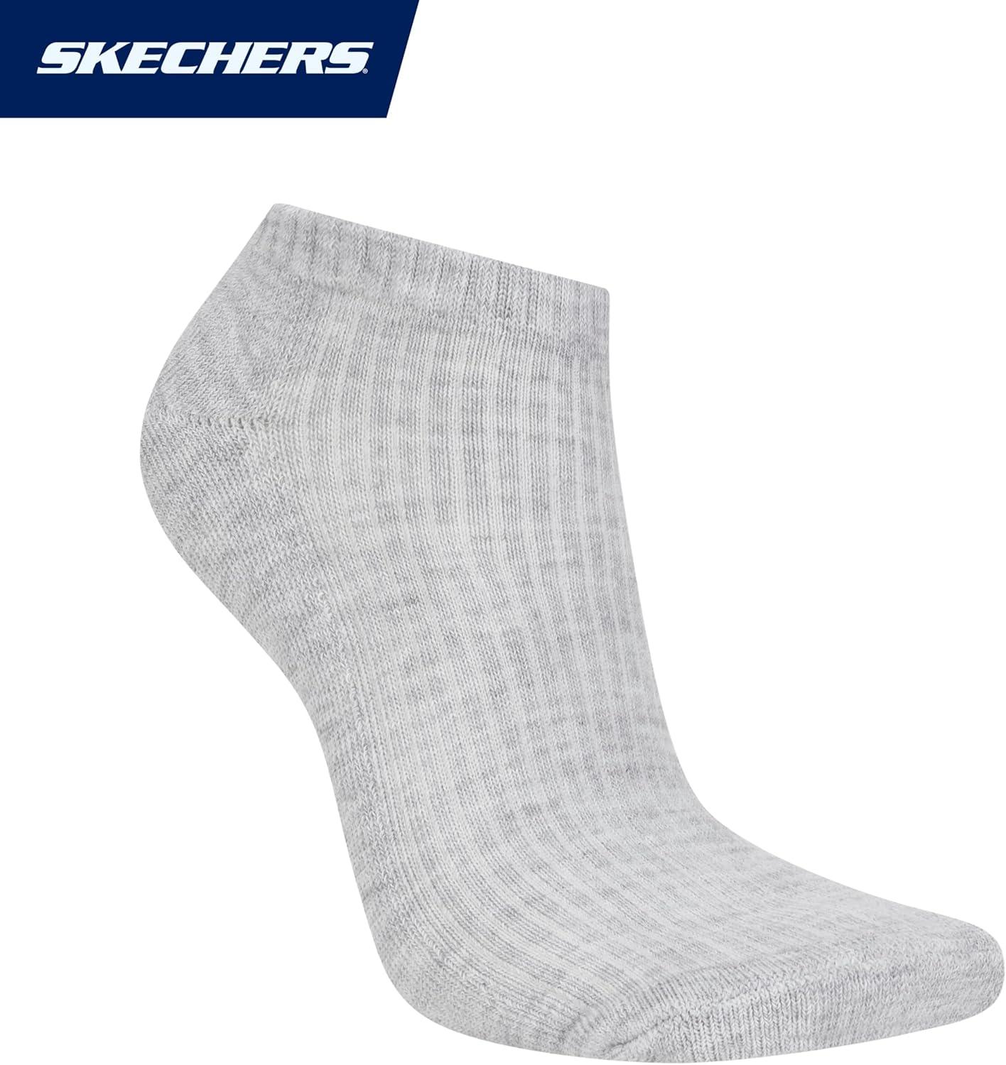 imageSkechers Womens Half Terry Classic Low Cut Socks 10PackPurpleBlue Heather Multi