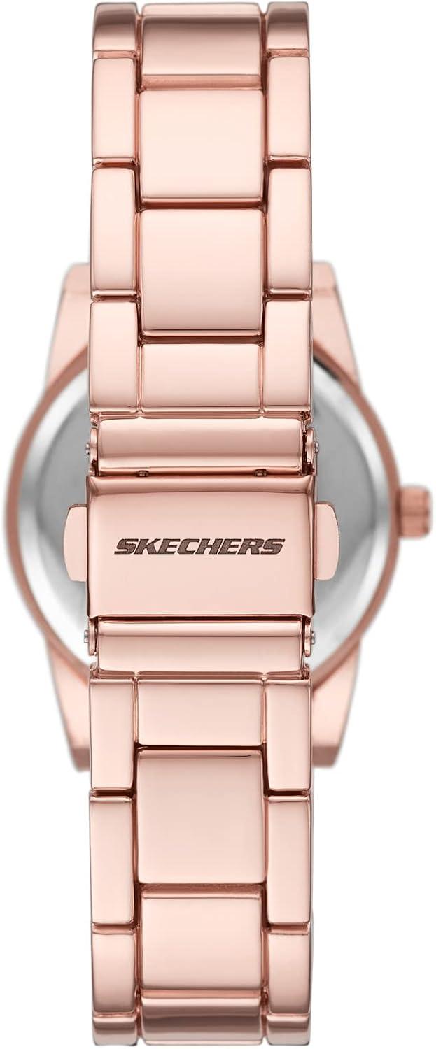imageSkechers Womens Quartz ThreeHand Watch ampamp Bracelet Gift Set Color Rose Gold Model SR9073