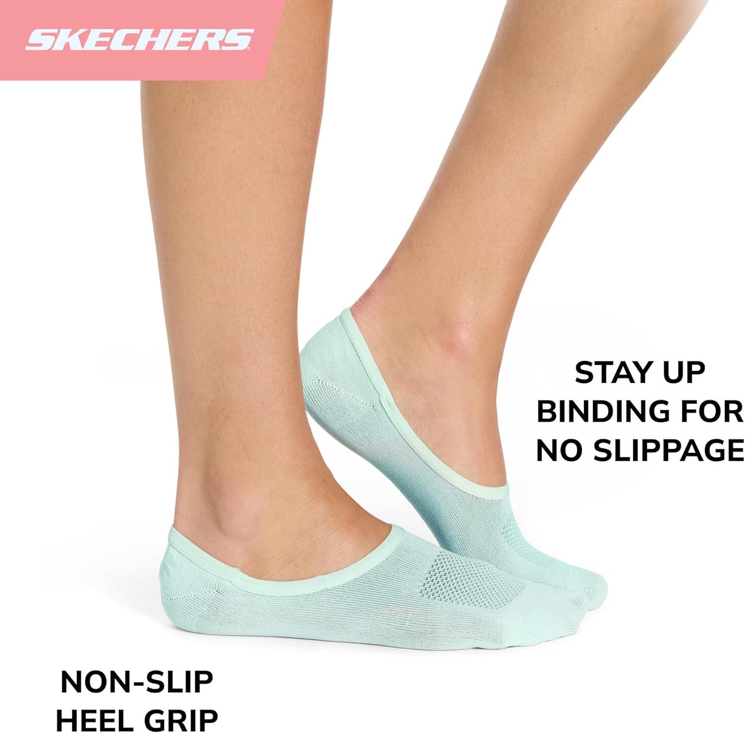 imageSkechers Womens Slipins 5Pack Performance No Show Liners Lightweight ampamp Breathable MeshArctic IceAqua Glass