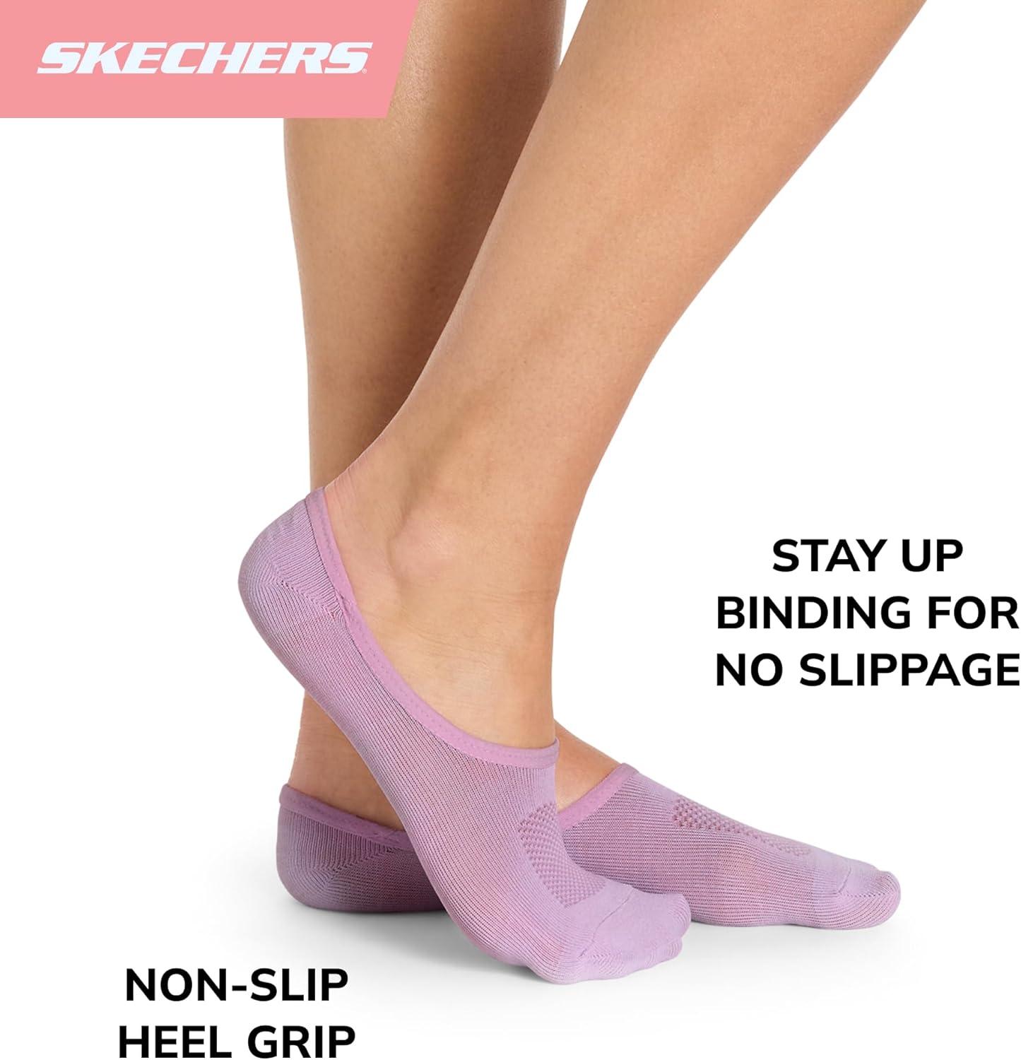 imageSkechers Womens Slipins 5Pack Performance No Show Liners Lightweight ampamp Breathable MeshOrchid BloomPink a Boo