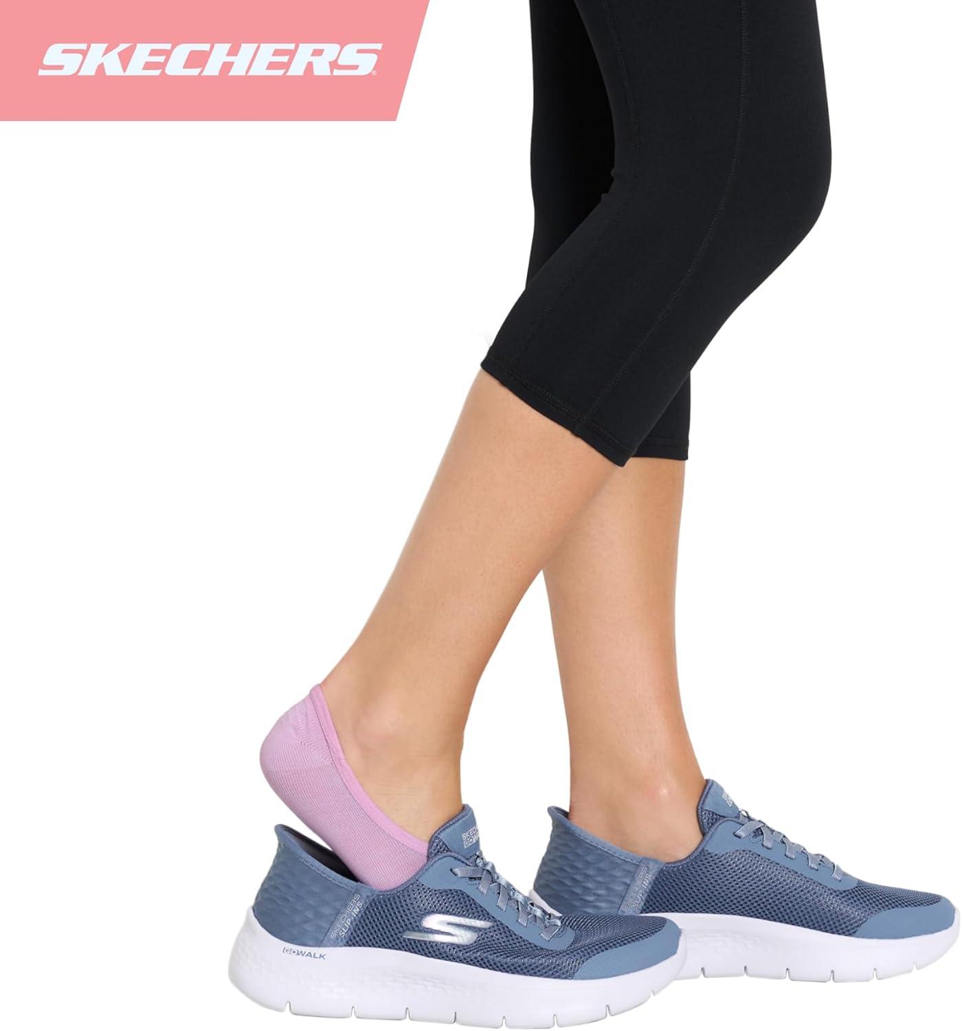 imageSkechers Womens Slipins 5Pack Performance No Show Liners Lightweight ampamp Breathable MeshOrchid BloomPink a Boo