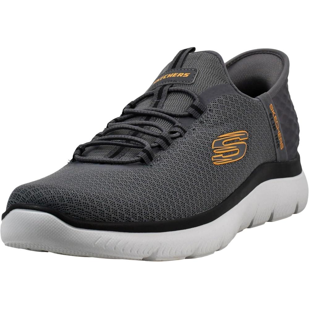imageSkechers Mens DLux Walker Luxir Food Service ShoeCharcoalOrange