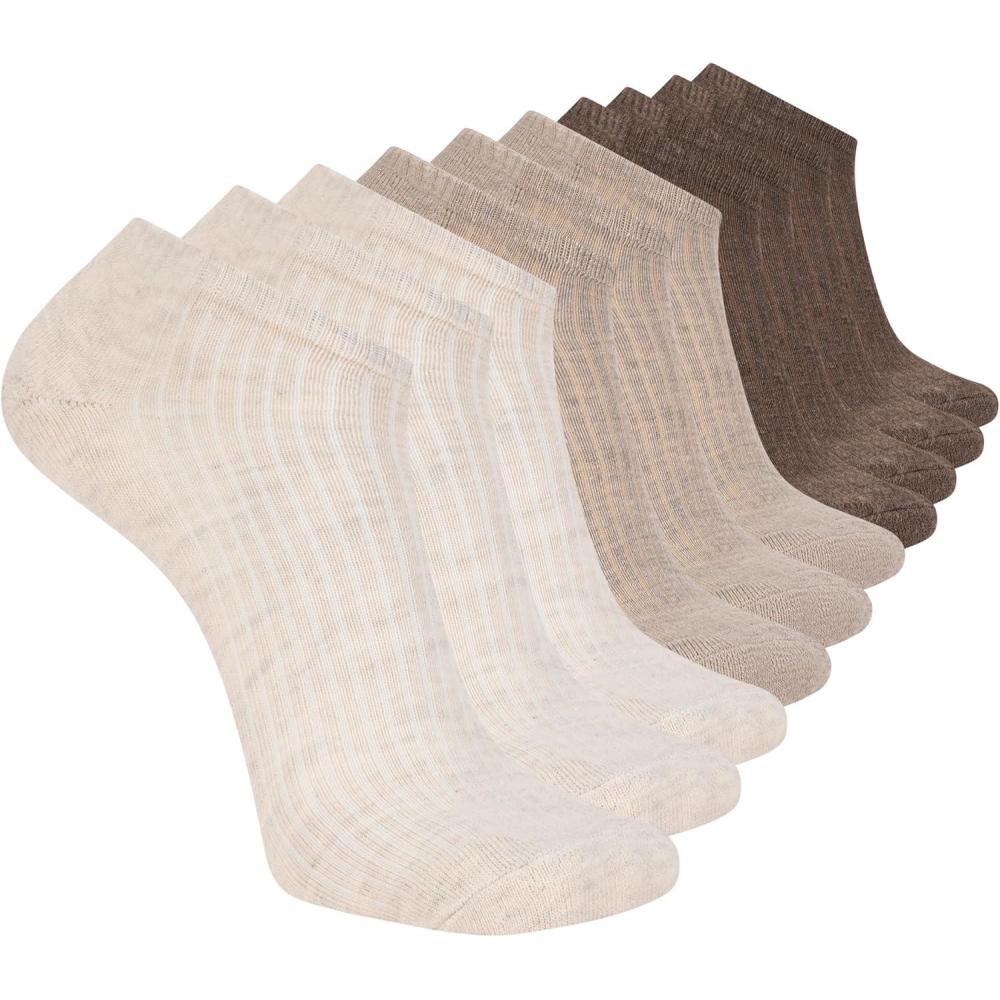 imageSkechers Mens Half Terry Low Cut Cushioned Footbed Socks 10PackIrish CreamChocolate Torte