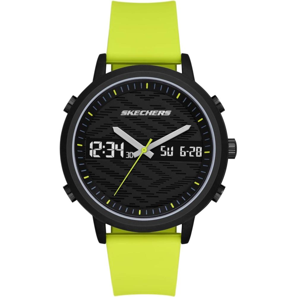 imageSkechers Mens Lawndale AnaDigi Green Silicone Watch Model SR5212