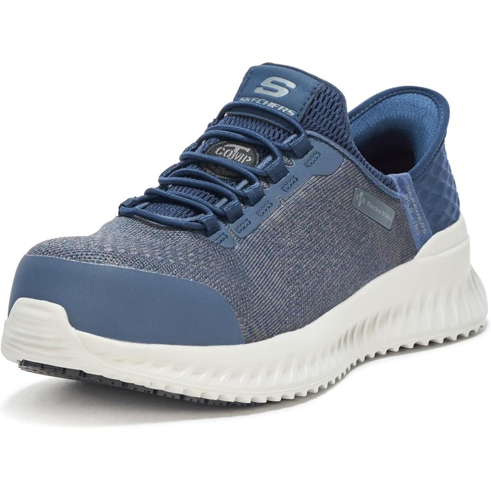imageSkechers Mens Slipins Work Tilido Troxin ESD Composite Toe Bungee Slipins Work Shoes for MenNvy
