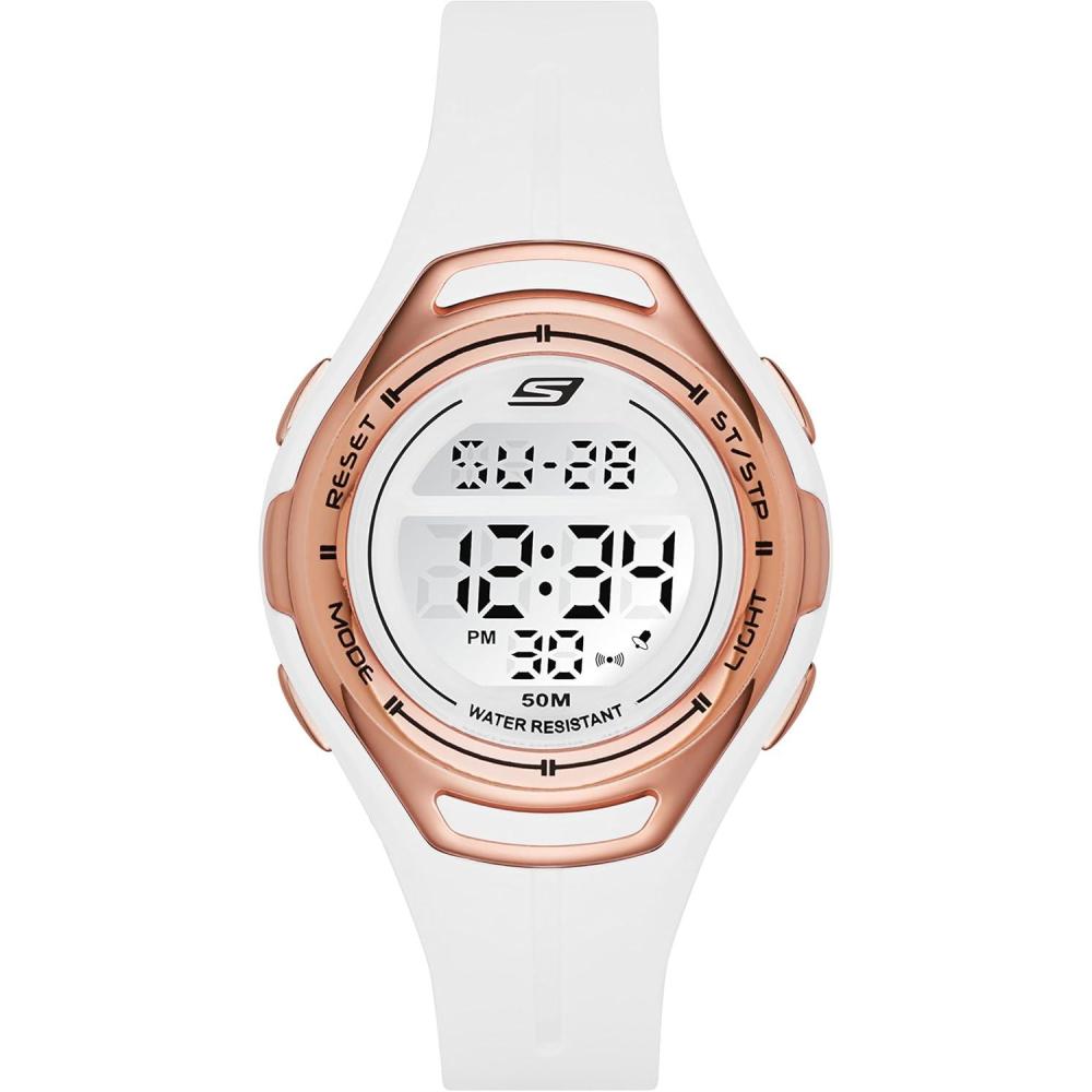 imageSkechers Silicone Sports Digital Watch for WomenRose GoldWhite