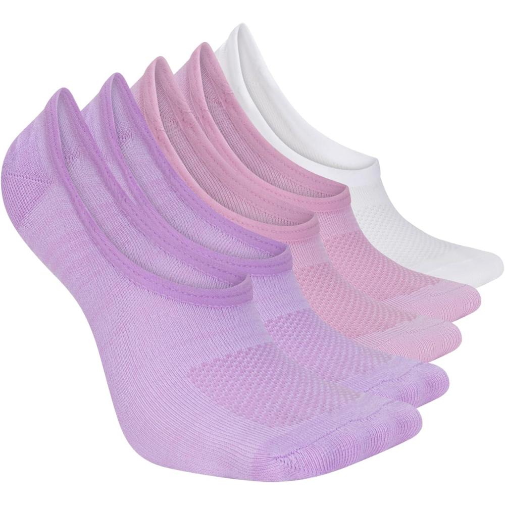 imageSkechers Womens Slipins 5Pack Performance No Show Liners Lightweight ampamp Breathable MeshOrchid BloomPink a Boo