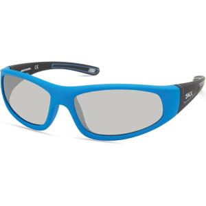 Skechers Boys’ SEA9082 Rectangular Sunglasses(Matte Blue)