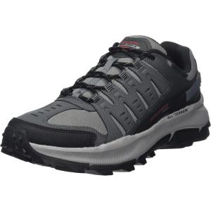 Skechers Men’s D’Lux Walker Luxir Food Service Shoe(Charcoal Leather Mesh Black Trim)
