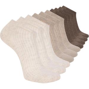 Skechers Men’s Half Terry Low Cut Cushioned Footbed Socks (10-Pack)(Irish Cream/Chocolate Torte)