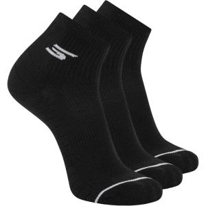Skechers Men’s Performance Pickleball Odor Control Mesh Ventilation Quarter Crew Socks (3-Pack)(Black)