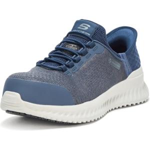 Skechers Mens Slip-ins Work: Tilido – Troxin ESD Composite Toe Bungee Slip-ins Work Shoes for Men(Nvy)