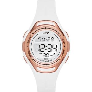 Skechers Silicone Sports Digital Watch for Women(Rose Gold/White)