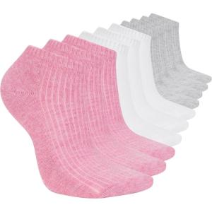 Skechers Women’s Half Terry Classic Low Cut Socks (10-Pack)(Pink Heather Multi)