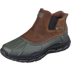 Skechers mens John Deere Men’s Slip-ins Midcut Waterproof Chelsea Duckboot With Goodyear Rubber(Green)