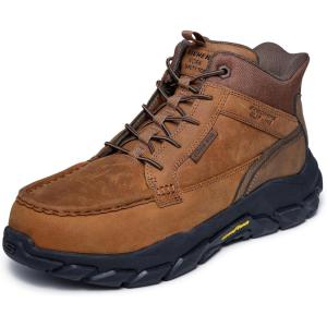 Skechers mens Santoro Moc Toe Hands Free Slip Ins(Brown)