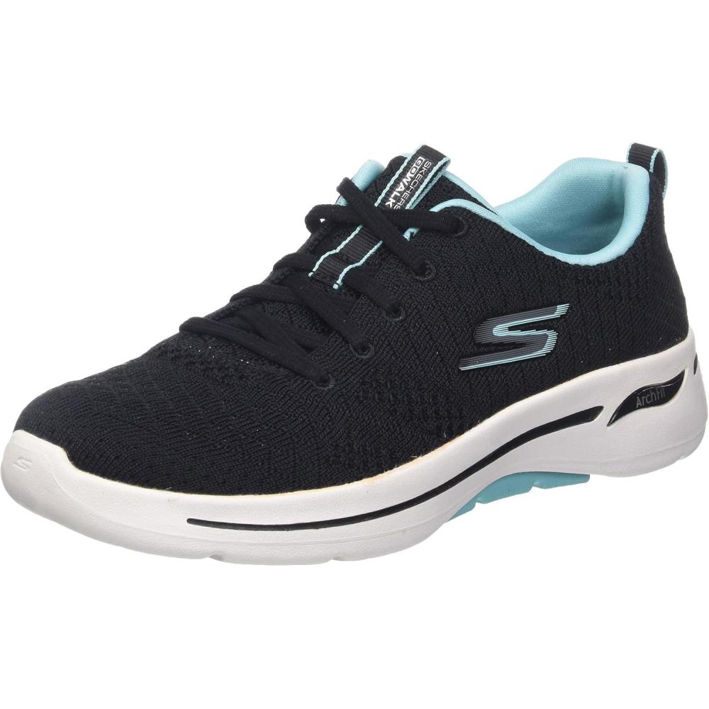 imageSkechers Performance Womens GO Walk Arch FIT Unify Sneaker BlackAqua 5 US