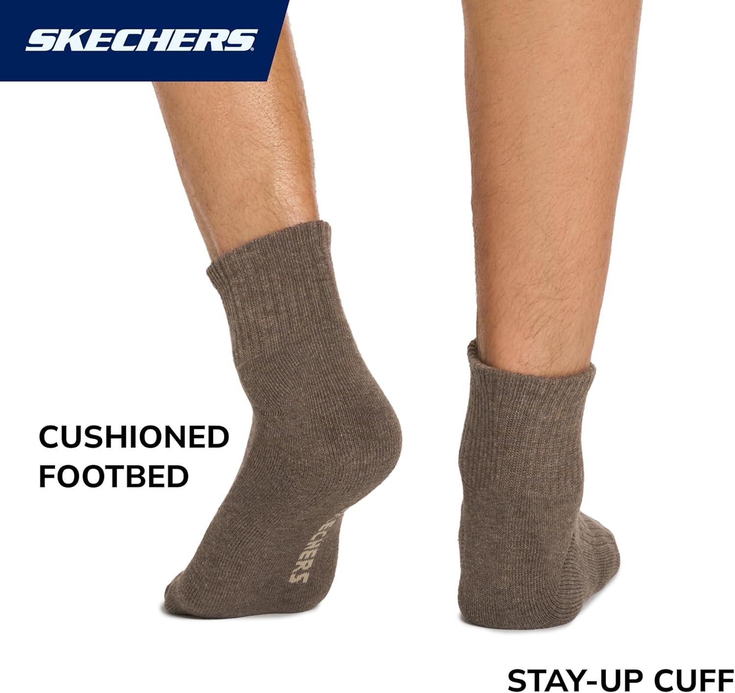 imageSkechers Mens Half Terry Quarter Crew Socks 10PackIrish CreamChocolate Torte