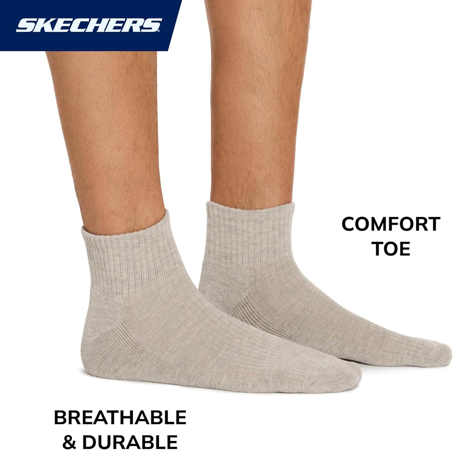imageSkechers Mens Half Terry Quarter Crew Socks 10PackIrish CreamChocolate Torte