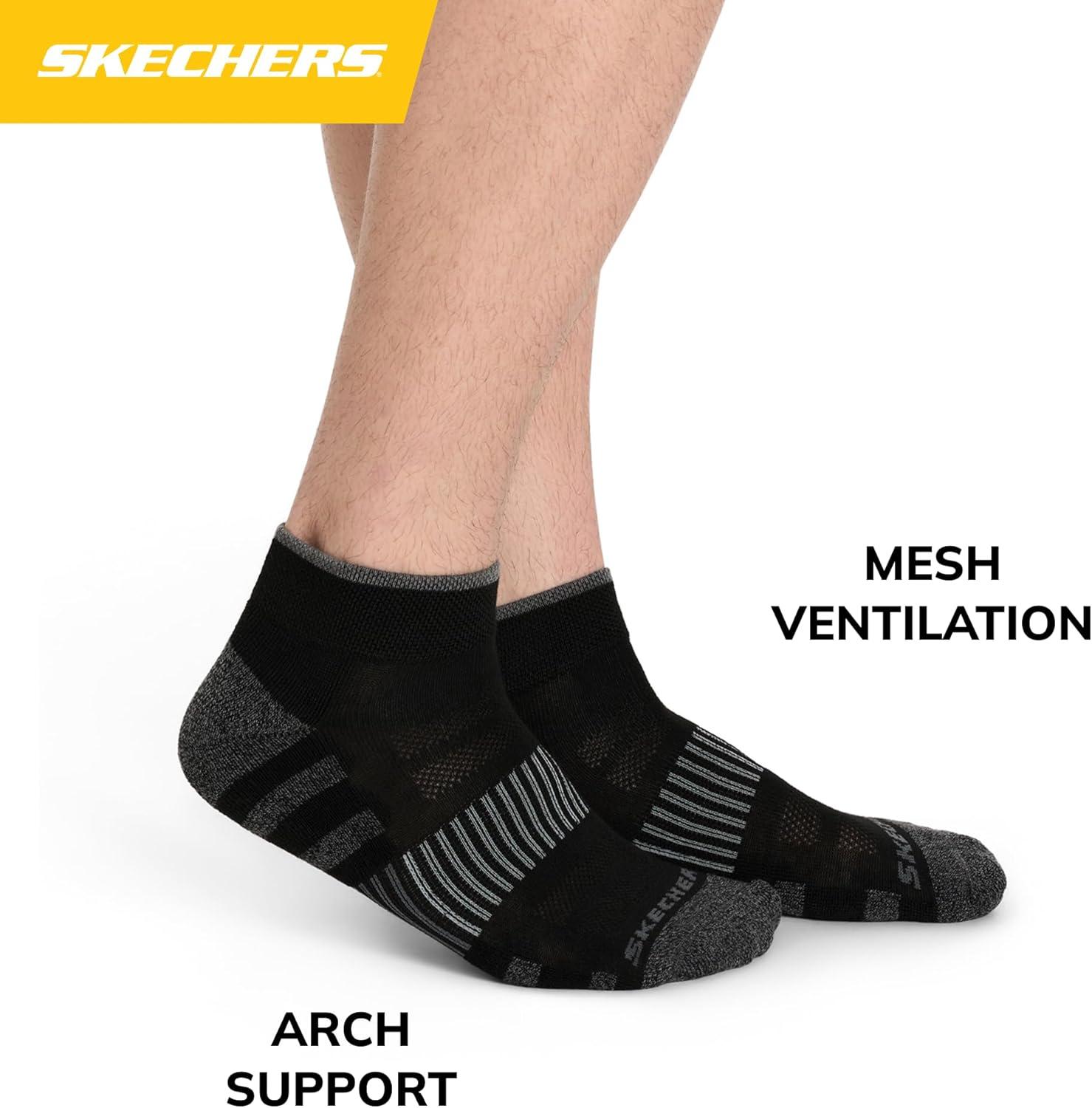 imageSkechers Mens Work Collection Quarter Crew Socks 8PackBlack