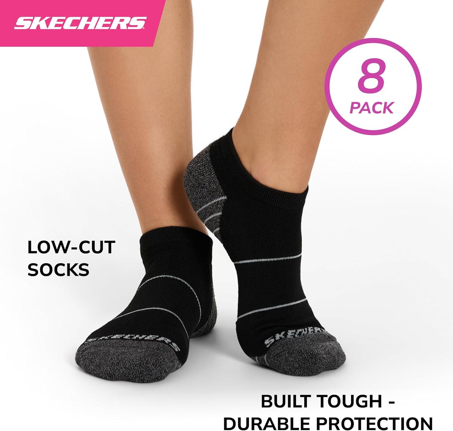 imageSkechers Womens Work Collection Low Cut Cushioned Socks 8PackBlack