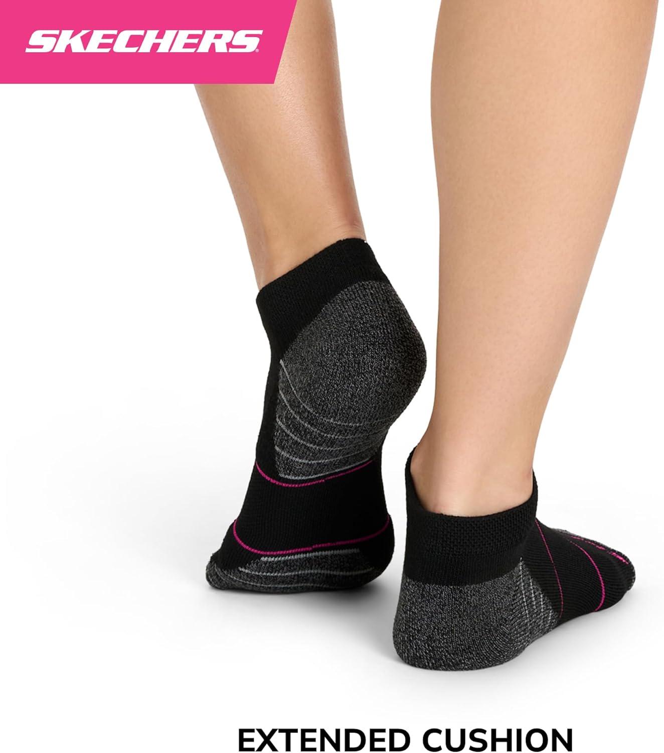 imageSkechers Womens Work Collection Low Cut Cushioned Socks 8PackBlackPink GloBluefish