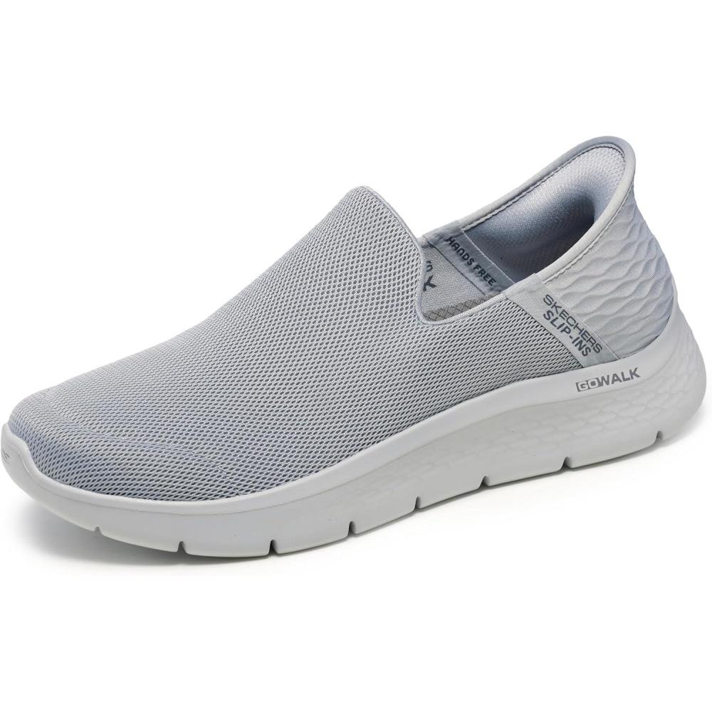 imageSkechers Mens Go Walk Flex Hands Free Slipins Athletic Slipon Casual Walking ShoesLight Gray