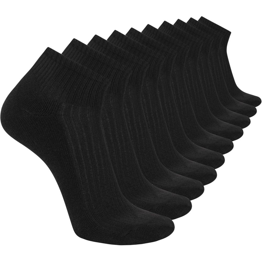 imageSkechers Mens Half Terry Quarter Crew Socks 10PackBlack
